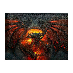 Обложка для студенческого билета с принтом Огненный Дракон  в Тюмени, натуральная кожа | Размер: 11*8 см; Печать на всей внешней стороне | Тематика изображения на принте: drag | dragon | арт | динамическое | динозавр | дракон | красивое | фантастика