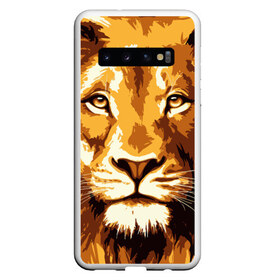 Чехол для Samsung Galaxy S10 с принтом Взгляд льва в Тюмени, Силикон | Область печати: задняя сторона чехла, без боковых панелей | Тематика изображения на принте: арт | грива | деко | жедтая | животные | закат | зверей | золото | кошка | лев | лето | львенок | неоновая | очки | пляж | прайд | разноцветная | солнце | тигр | узоры | царь | яркие