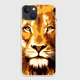 Чехол для iPhone 13 с принтом Взгляд льва в Тюмени,  |  | Тематика изображения на принте: арт | грива | деко | жедтая | животные | закат | зверей | золото | кошка | лев | лето | львенок | неоновая | очки | пляж | прайд | разноцветная | солнце | тигр | узоры | царь | яркие