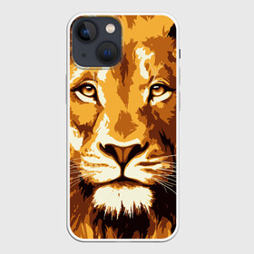 Чехол для iPhone 13 mini с принтом Взгляд льва в Тюмени,  |  | Тематика изображения на принте: арт | грива | деко | жедтая | животные | закат | зверей | золото | кошка | лев | лето | львенок | неоновая | очки | пляж | прайд | разноцветная | солнце | тигр | узоры | царь | яркие