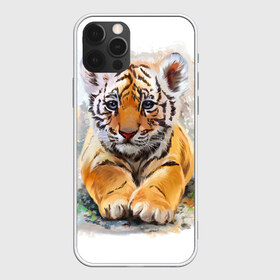 Чехол для iPhone 12 Pro Max с принтом Tiger Art в Тюмени, Силикон |  | art | blue | dinamic picture | lion | tiger | white | арт | животные | картинка | лев | рисунок | тигр