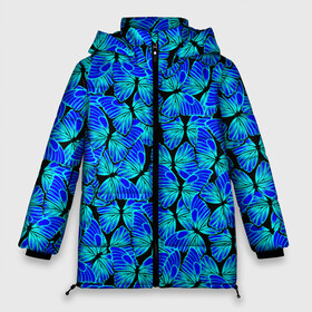 Женская зимняя куртка 3D с принтом Голубые бабочки в Тюмени, верх — 100% полиэстер; подкладка — 100% полиэстер; утеплитель — 100% полиэстер | длина ниже бедра, силуэт Оверсайз. Есть воротник-стойка, отстегивающийся капюшон и ветрозащитная планка. 

Боковые карманы с листочкой на кнопках и внутренний карман на молнии | Тематика изображения на принте: angel | butterfly | pattern | summer | wings | ангел | бабочка | бабочки | животные | крылышки | крылья | летающие | летние | магия | махаон | мотылек | насекомые | небесные | неон | неоновые | паттерн | природа