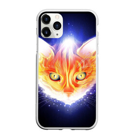 Чехол для iPhone 11 Pro Max матовый с принтом Сеяющий кот в Тюмени, Силикон |  | звёзды | кот | сеяние | чёрный фон