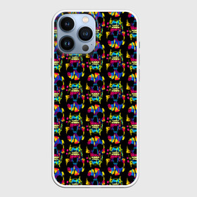 Чехол для iPhone 13 Pro Max с принтом Pattern в Тюмени,  |  | Тематика изображения на принте: jaw | neon | pattern | skull | teeth | vanguard | авангард | зубы | неон | пасть | узор | череп