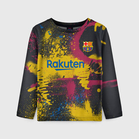 Детский лонгслив 3D с принтом FC Barcelona | La Liga pre-match shirt (2021) в Тюмени, 100% полиэстер | длинные рукава, круглый вырез горловины, полуприлегающий силуэт
 | 0x000000123 | barca | barcelona | fcb | messi | барса | барселона | месси | фкб