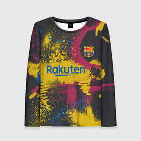 Женский лонгслив 3D с принтом FC Barcelona | La Liga pre-match shirt (2021) в Тюмени, 100% полиэстер | длинные рукава, круглый вырез горловины, полуприлегающий силуэт | 0x000000123 | barca | barcelona | fcb | messi | барса | барселона | месси | фкб