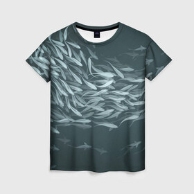 Женская футболка 3D с принтом Рыбы в Тюмени, 100% полиэфир ( синтетическое хлопкоподобное полотно) | прямой крой, круглый вырез горловины, длина до линии бедер | fish | fishing | вода | друг | животные | крючок | лето | море | мужчина | озера | отдых | подарок | природа | рыба | рыбалка | рыбки | улов