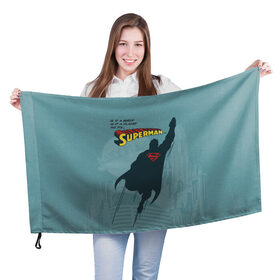 Флаг 3D с принтом Is it a bird? в Тюмени, 100% полиэстер | плотность ткани — 95 г/м2, размер — 67 х 109 см. Принт наносится с одной стороны | man | steel | superman | vdzajul | супермен | супермэн