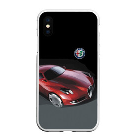 Чехол для iPhone XS Max матовый с принтом Alfa Romeo в Тюмени, Силикон | Область печати: задняя сторона чехла, без боковых панелей | Тематика изображения на принте: alfa romeo | car | italy | motorsport | prestige | автоспорт | альфа ромео | италия | престиж