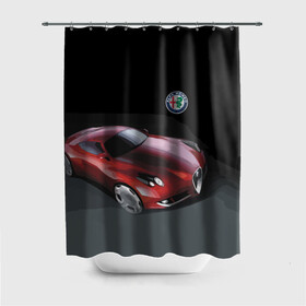 Штора 3D для ванной с принтом Alfa Romeo в Тюмени, 100% полиэстер | плотность материала — 100 г/м2. Стандартный размер — 146 см х 180 см. По верхнему краю — пластиковые люверсы для креплений. В комплекте 10 пластиковых колец | alfa romeo | car | italy | motorsport | prestige | автоспорт | альфа ромео | италия | престиж