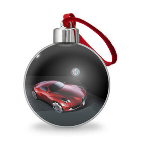 Ёлочный шар с принтом Alfa Romeo в Тюмени, Пластик | Диаметр: 77 мм | alfa romeo | car | italy | motorsport | prestige | автоспорт | альфа ромео | италия | престиж