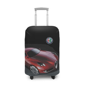 Чехол для чемодана 3D с принтом Alfa Romeo в Тюмени, 86% полиэфир, 14% спандекс | двустороннее нанесение принта, прорези для ручек и колес | alfa romeo | car | italy | motorsport | prestige | автоспорт | альфа ромео | италия | престиж