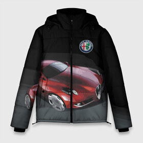 Мужская зимняя куртка 3D с принтом Alfa Romeo в Тюмени, верх — 100% полиэстер; подкладка — 100% полиэстер; утеплитель — 100% полиэстер | длина ниже бедра, свободный силуэт Оверсайз. Есть воротник-стойка, отстегивающийся капюшон и ветрозащитная планка. 

Боковые карманы с листочкой на кнопках и внутренний карман на молнии. | Тематика изображения на принте: alfa romeo | car | italy | motorsport | prestige | автоспорт | альфа ромео | италия | престиж