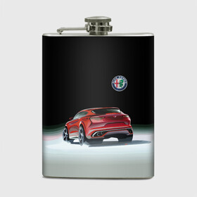 Фляга с принтом Alfa Romeo в Тюмени, металлический корпус | емкость 0,22 л, размер 125 х 94 мм. Виниловая наклейка запечатывается полностью | alfa romeo | car | italy | motorsport | prestige | автоспорт | альфа ромео | италия | престиж