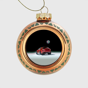 Стеклянный ёлочный шар с принтом Alfa Romeo в Тюмени, Стекло | Диаметр: 80 мм | Тематика изображения на принте: alfa romeo | car | italy | motorsport | prestige | автоспорт | альфа ромео | италия | престиж