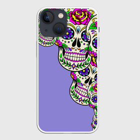 Чехол для iPhone 13 mini с принтом Calavera 2 в Тюмени,  |  | Тематика изображения на принте: color | краски | мексиканский | череп