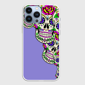 Чехол для iPhone 13 Pro Max с принтом Calavera 2 в Тюмени,  |  | Тематика изображения на принте: color | краски | мексиканский | череп