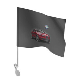 Флаг для автомобиля с принтом Alfa Romeo в Тюмени, 100% полиэстер | Размер: 30*21 см | alfa romeo | car | italy | prestige | автомобиль | альфа ромео | италия | престиж