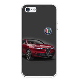 Чехол для iPhone 5/5S матовый с принтом Alfa Romeo в Тюмени, Силикон | Область печати: задняя сторона чехла, без боковых панелей | Тематика изображения на принте: alfa romeo | car | italy | prestige | автомобиль | альфа ромео | италия | престиж