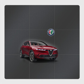 Магнитный плакат 3Х3 с принтом Alfa Romeo в Тюмени, Полимерный материал с магнитным слоем | 9 деталей размером 9*9 см | Тематика изображения на принте: alfa romeo | car | italy | prestige | автомобиль | альфа ромео | италия | престиж