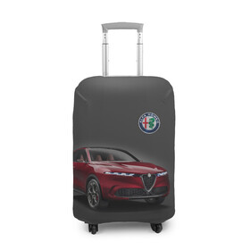 Чехол для чемодана 3D с принтом Alfa Romeo в Тюмени, 86% полиэфир, 14% спандекс | двустороннее нанесение принта, прорези для ручек и колес | alfa romeo | car | italy | prestige | автомобиль | альфа ромео | италия | престиж