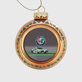 Стеклянный ёлочный шар с принтом Alfa Romeo motorsport в Тюмени, Стекло | Диаметр: 80 мм | Тематика изображения на принте: alfa romeo | car | italy | motorsport | prestige | автоспорт | альфа ромео | италия | престиж