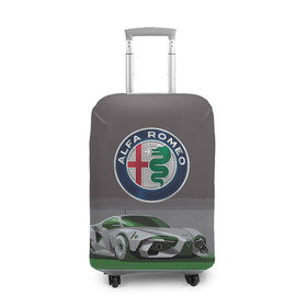 Чехол для чемодана 3D с принтом Alfa Romeo motorsport в Тюмени, 86% полиэфир, 14% спандекс | двустороннее нанесение принта, прорези для ручек и колес | alfa romeo | car | italy | motorsport | prestige | автоспорт | альфа ромео | италия | престиж