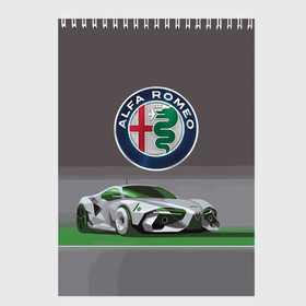 Скетчбук с принтом Alfa Romeo motorsport в Тюмени, 100% бумага
 | 48 листов, плотность листов — 100 г/м2, плотность картонной обложки — 250 г/м2. Листы скреплены сверху удобной пружинной спиралью | alfa romeo | car | italy | motorsport | prestige | автоспорт | альфа ромео | италия | престиж