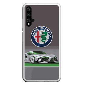 Чехол для Honor 20 с принтом Alfa Romeo motorsport в Тюмени, Силикон | Область печати: задняя сторона чехла, без боковых панелей | Тематика изображения на принте: alfa romeo | car | italy | motorsport | prestige | автоспорт | альфа ромео | италия | престиж