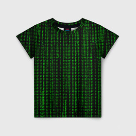 Детская футболка 3D с принтом Matrix в Тюмени, 100% гипоаллергенный полиэфир | прямой крой, круглый вырез горловины, длина до линии бедер, чуть спущенное плечо, ткань немного тянется | Тематика изображения на принте: matrix | интернет | код | компьютер | матрица | символы | хакер