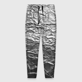 Мужские брюки 3D с принтом Фольга в Тюмени, 100% полиэстер | манжеты по низу, эластичный пояс регулируется шнурком, по бокам два кармана без застежек, внутренняя часть кармана из мелкой сетки | Тематика изображения на принте: защита от вышек | фольга