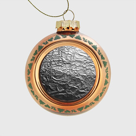 Стеклянный ёлочный шар с принтом Фольга в Тюмени, Стекло | Диаметр: 80 мм | Тематика изображения на принте: защита от вышек | фольга