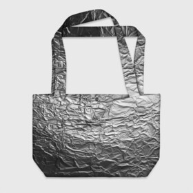 Пляжная сумка 3D с принтом Фольга в Тюмени, 100% полиэстер | застегивается на металлическую кнопку; внутренний карман застегивается на молнию. Стенки укреплены специальным мягким материалом, чтобы защитить содержимое от несильных ударов
 | защита от вышек | фольга
