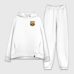 Женский костюм хлопок Oversize с принтом BARCELONA в Тюмени,  |  | barcelona | champions | fc | fc barcelona 20 21 | fcb | football club | league | lionel | messi | spain | sport | барселона | испания | лига | лионель | месси | спортивные | униформа | фирменые цвета | фк | футбольный клуб | чемпионов