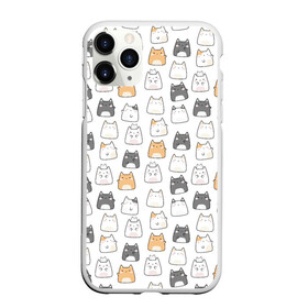 Чехол для iPhone 11 Pro Max матовый с принтом Толстые котики в Тюмени, Силикон |  | Тематика изображения на принте: cute | japan | japanese | k pop | kawaii | korea | korean | детские | забавные | к поп | кавайные | кей поп | корейские | котики | коты | котята | котятки | кошки | милые | прикольные | пухленькие | пухлые | смешные | счастливые
