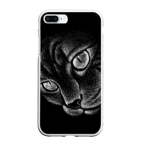 Чехол для iPhone 7Plus/8 Plus матовый с принтом Волшебный кот в Тюмени, Силикон | Область печати: задняя сторона чехла, без боковых панелей | black | cat | eyes | kitten | kitty | pussy | pussycat | взгляд | глаз | глаза | кот | кота | котенок | коты | котят | котята | котячьи | кошачьи | кошка | кошки | мордочка | нос | носик | с котом | усатый | усики | усища | усищи | че