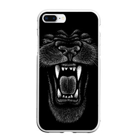 Чехол для iPhone 7Plus/8 Plus матовый с принтом Черная пантера в Тюмени, Силикон | Область печати: задняя сторона чехла, без боковых панелей | Тематика изображения на принте: big | black | cat | danger | jungle | king | leopard | panter | panther | picture | большая | большой | джунглей | джунгли | зубы | король | кот | кошка | леопард | мелками | опасная | опасный | охотник | пантера | пасть | рисунок | хищник | 