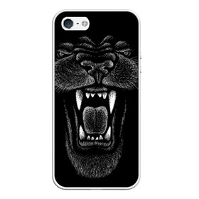 Чехол для iPhone 5/5S матовый с принтом Черная пантера в Тюмени, Силикон | Область печати: задняя сторона чехла, без боковых панелей | Тематика изображения на принте: big | black | cat | danger | jungle | king | leopard | panter | panther | picture | большая | большой | джунглей | джунгли | зубы | король | кот | кошка | леопард | мелками | опасная | опасный | охотник | пантера | пасть | рисунок | хищник | 