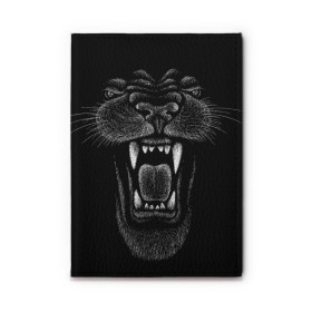 Обложка для автодокументов с принтом Черная пантера в Тюмени, натуральная кожа |  размер 19,9*13 см; внутри 4 больших “конверта” для документов и один маленький отдел — туда идеально встанут права | big | black | cat | danger | jungle | king | leopard | panter | panther | picture | большая | большой | джунглей | джунгли | зубы | король | кот | кошка | леопард | мелками | опасная | опасный | охотник | пантера | пасть | рисунок | хищник | 