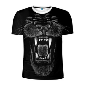 Мужская футболка 3D спортивная с принтом Черная пантера в Тюмени, 100% полиэстер с улучшенными характеристиками | приталенный силуэт, круглая горловина, широкие плечи, сужается к линии бедра | big | black | cat | danger | jungle | king | leopard | panter | panther | picture | большая | большой | джунглей | джунгли | зубы | король | кот | кошка | леопард | мелками | опасная | опасный | охотник | пантера | пасть | рисунок | хищник | 