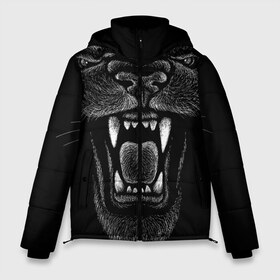 Мужская зимняя куртка 3D с принтом Черная пантера в Тюмени, верх — 100% полиэстер; подкладка — 100% полиэстер; утеплитель — 100% полиэстер | длина ниже бедра, свободный силуэт Оверсайз. Есть воротник-стойка, отстегивающийся капюшон и ветрозащитная планка. 

Боковые карманы с листочкой на кнопках и внутренний карман на молнии. | big | black | cat | danger | jungle | king | leopard | panter | panther | picture | большая | большой | джунглей | джунгли | зубы | король | кот | кошка | леопард | мелками | опасная | опасный | охотник | пантера | пасть | рисунок | хищник | 