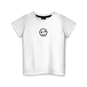 Детская футболка хлопок с принтом SMILE в Тюмени, 100% хлопок | круглый вырез горловины, полуприлегающий силуэт, длина до линии бедер | майка | майка смайлик | смайл | смайлик | топ