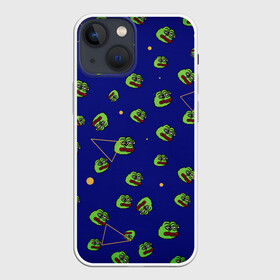 Чехол для iPhone 13 mini с принтом Лягушка Пепе в Тюмени,  |  | Тематика изображения на принте: mem | pepe | грустная лягушка | грусть | лягушонок | мем | пепе | персонаж | прикол