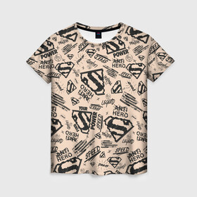Женская футболка 3D с принтом Find your power в Тюмени, 100% полиэфир ( синтетическое хлопкоподобное полотно) | прямой крой, круглый вырез горловины, длина до линии бедер | man | steel | superman | vdzajul | супермен | супермэн