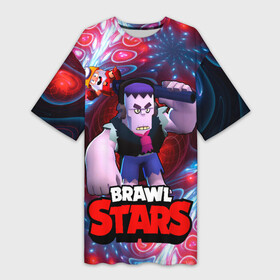 Платье-футболка 3D с принтом Brawl Stars Фрэнк (Frank) в Тюмени,  |  | brawl | brawl stars | brawlstars | brawl_stars | frank | jessie | бравл | бравлстарс | фрэнк