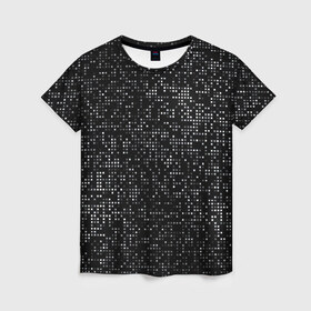 Женская футболка 3D с принтом Блестящие полутона в Тюмени, 100% полиэфир ( синтетическое хлопкоподобное полотно) | прямой крой, круглый вырез горловины, длина до линии бедер | halftone | hi tech | net | nets | pattern | shiny | square | texture | web | битная | биты | блестит | блестящие | в квадратик | в клетку | в клеточку | в сетку | квадратики | квадраты | паттерн | полутона | светятся | светящиеся