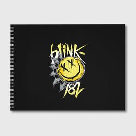 Альбом для рисования с принтом Blink 182 в Тюмени, 100% бумага
 | матовая бумага, плотность 200 мг. | i miss you | mark hoppus | the rock show | travis barker | vevo | марк аллан хоппус | панк | рок | том делонг