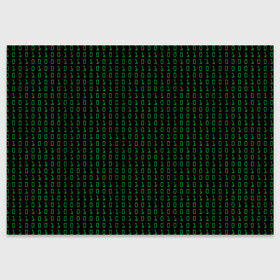 Поздравительная открытка с принтом Бинарный код в Тюмени, 100% бумага | плотность бумаги 280 г/м2, матовая, на обратной стороне линовка и место для марки
 | Тематика изображения на принте: 1 и 0 | binary | computer | green | matrix | programming | stream | streaming | system | бинарный | буквы | двоичная | двоичный | единицы | зеленые | код | кода | компьютерный | матрица | нули | поток | программирование | символы