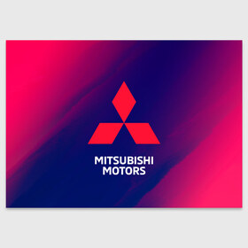 Поздравительная открытка с принтом MITSUBISHI / МИТСУБИСИ в Тюмени, 100% бумага | плотность бумаги 280 г/м2, матовая, на обратной стороне линовка и место для марки
 | auto | lancer | logo | mitsubishi | mitsubisi | moto | motors | outlander | pajero | sport | авто | аутлендер | лансер | лого | логотип | марка | митсубиси | митсубиши | мото | моторс | паджеро | серия | символ | символы | спорт | ьшеыгишырш