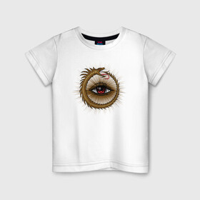 Детская футболка хлопок с принтом Уроборос в Тюмени, 100% хлопок | круглый вырез горловины, полуприлегающий силуэт, длина до линии бедер | алхимия | дельта | заговор | иллюминаты | масонство | масоны | наблюдение | наугольник | символы | циркуль | эзотерика
